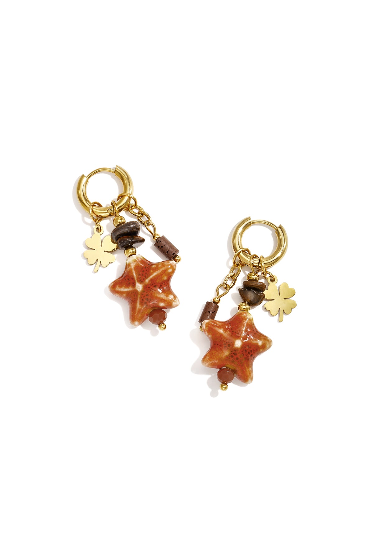 Stainless Steel Beads Earrings Clover Simple Daily Simple Series Women's jewelry