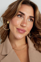 unisex necklace twisted short - Gold color-2.0mm