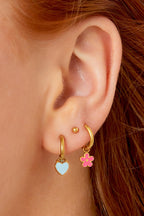Stainless Steel Colorful Flower Earrings Stainless Steel