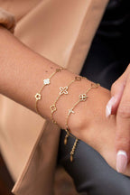 Minimalist bracelet with charms Gold Color Stainless Steel