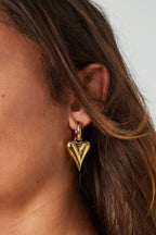 Earrings with heart pendants large - Silver Color color