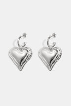 Earrings with large hanging heart