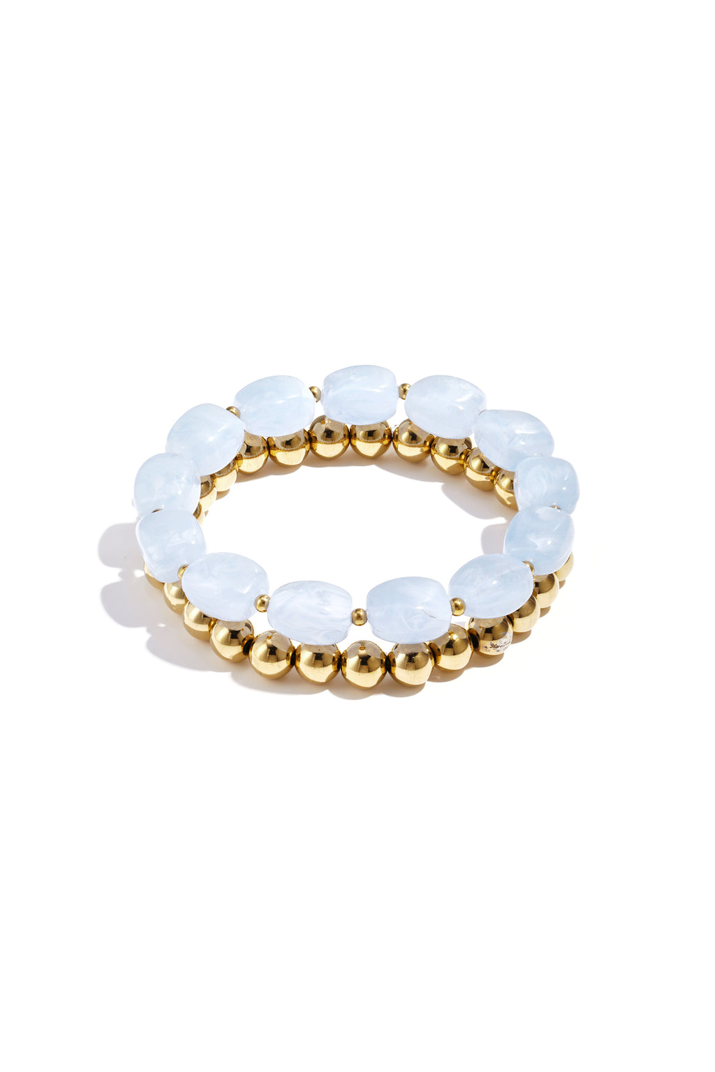 Bracelet set with asymmetrical beads