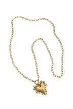 Layered necklace with chunky heart charm