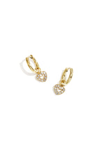 Earrings with decorated heart charm