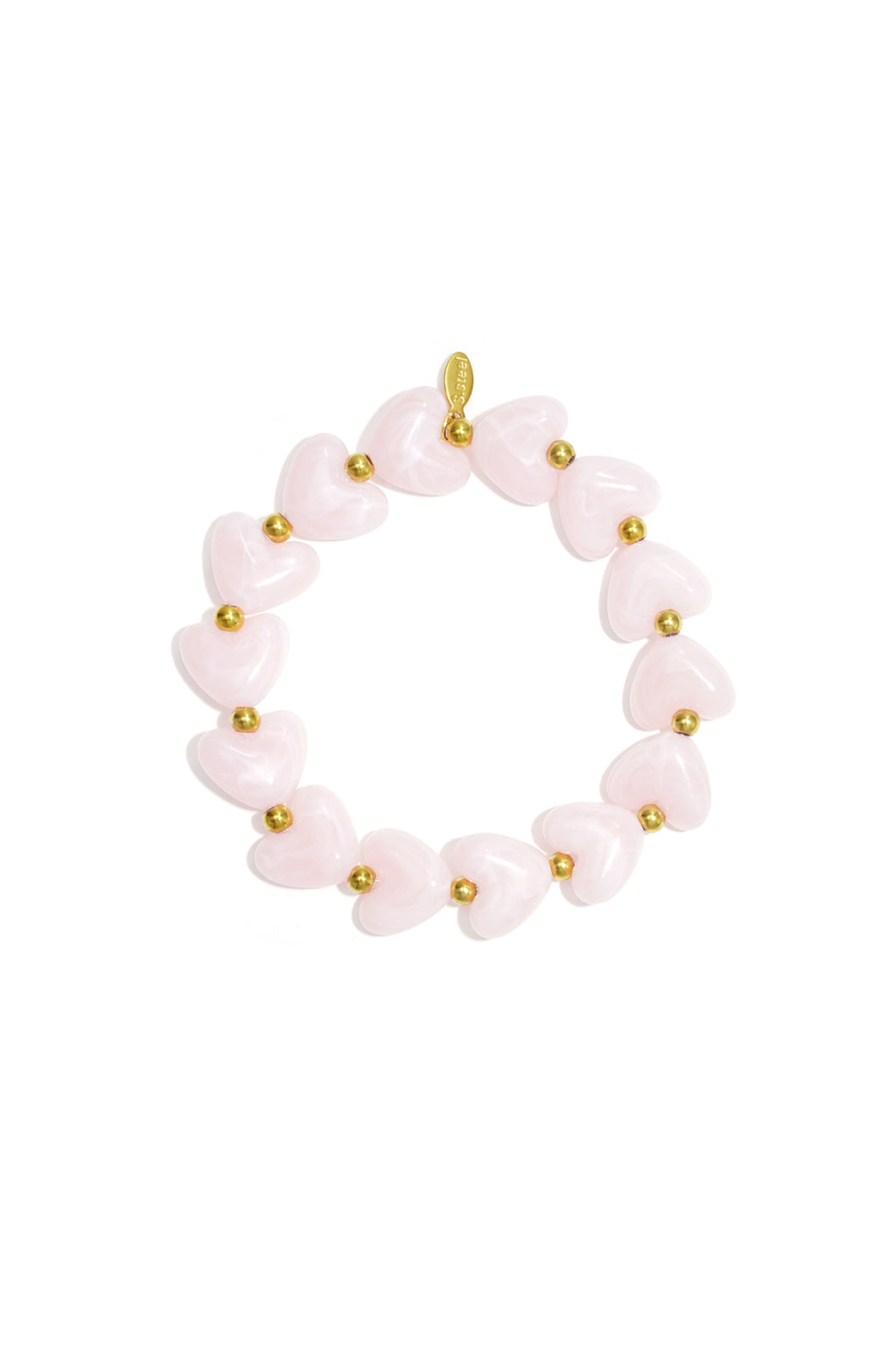 Elastic heart beaded bracelet