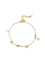 Charm bracelet with heart, star, stones and beads