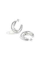 Double chunky hoop earrings with twisted detail