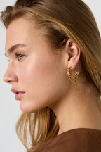 Double hoop earrings with twist