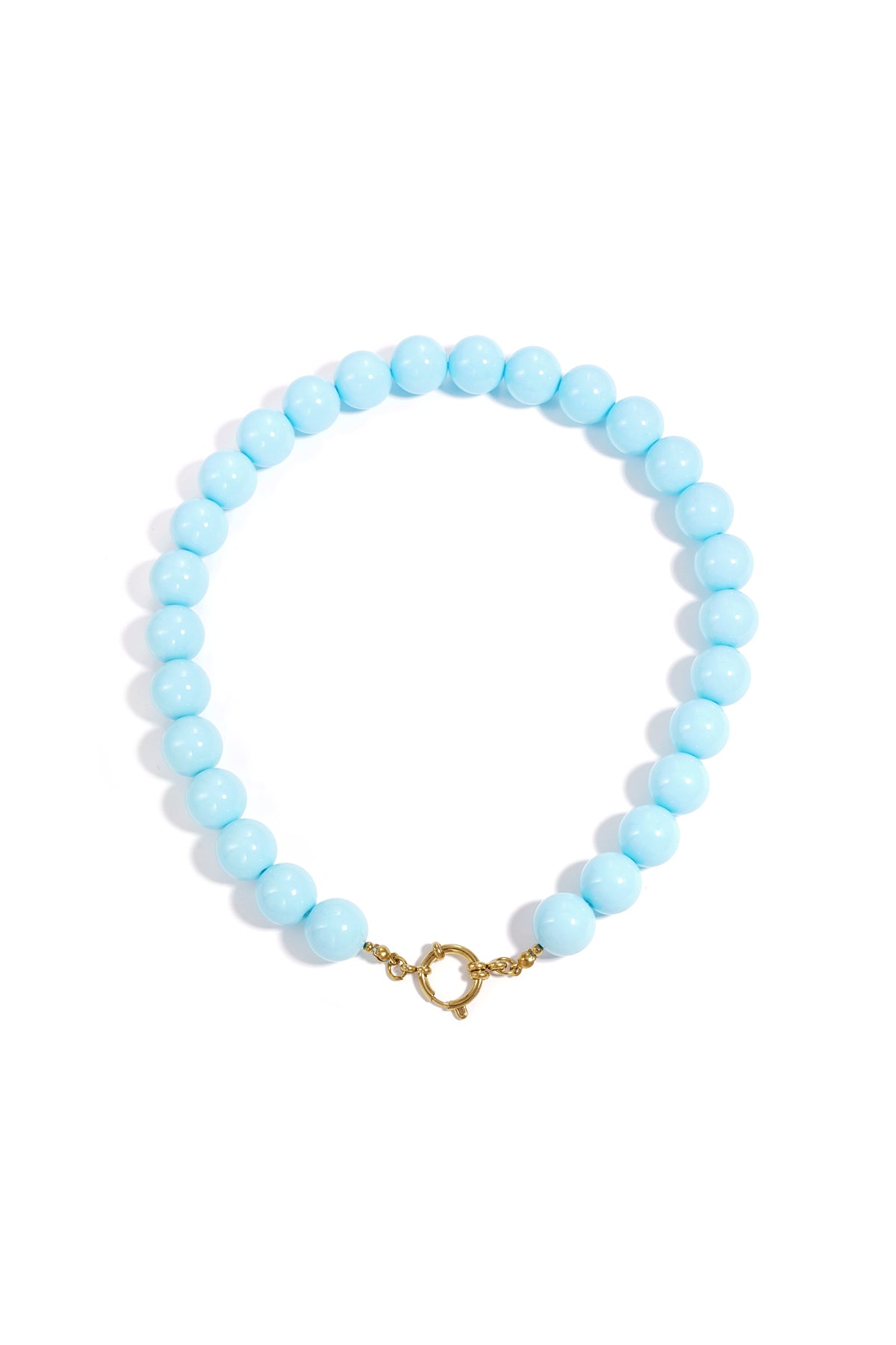 Necklace with large beads and front closure-15mm