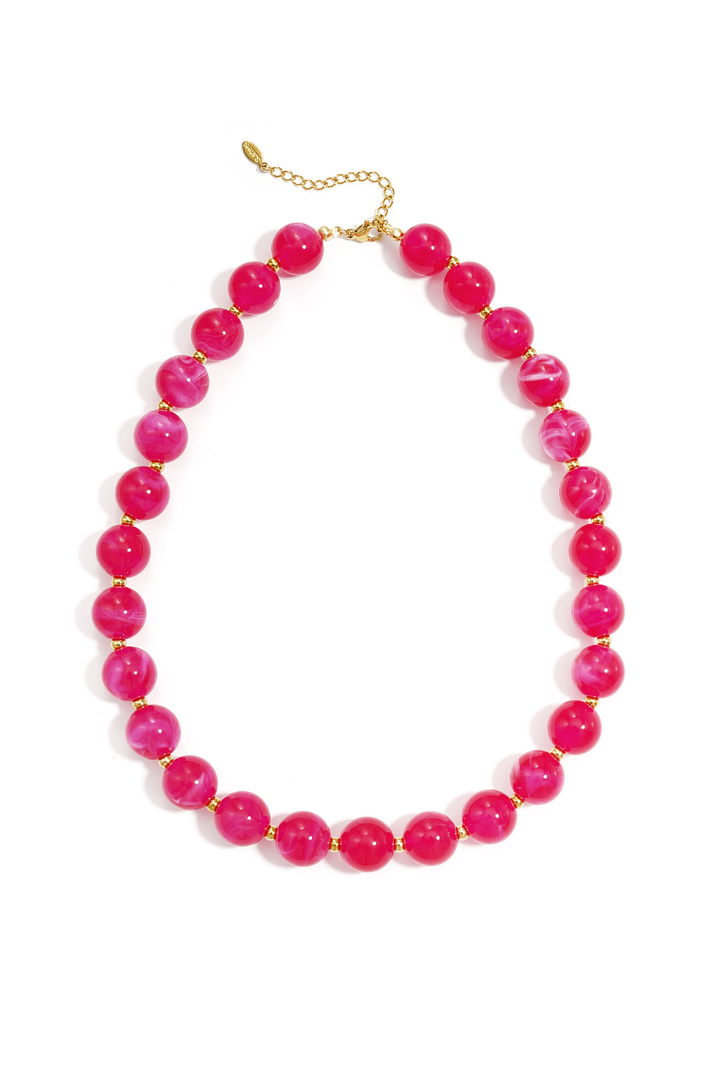 Bead necklace with gold beads in between 13.5mm