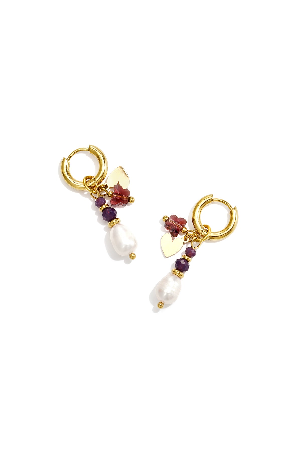 Stainless Steel Beads Earrings Heart Simple Daily Simple Series Women's jewelry