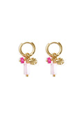 Earrings with beads and coin charm