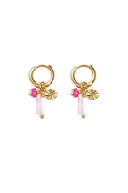 Earrings with beads and coin charm