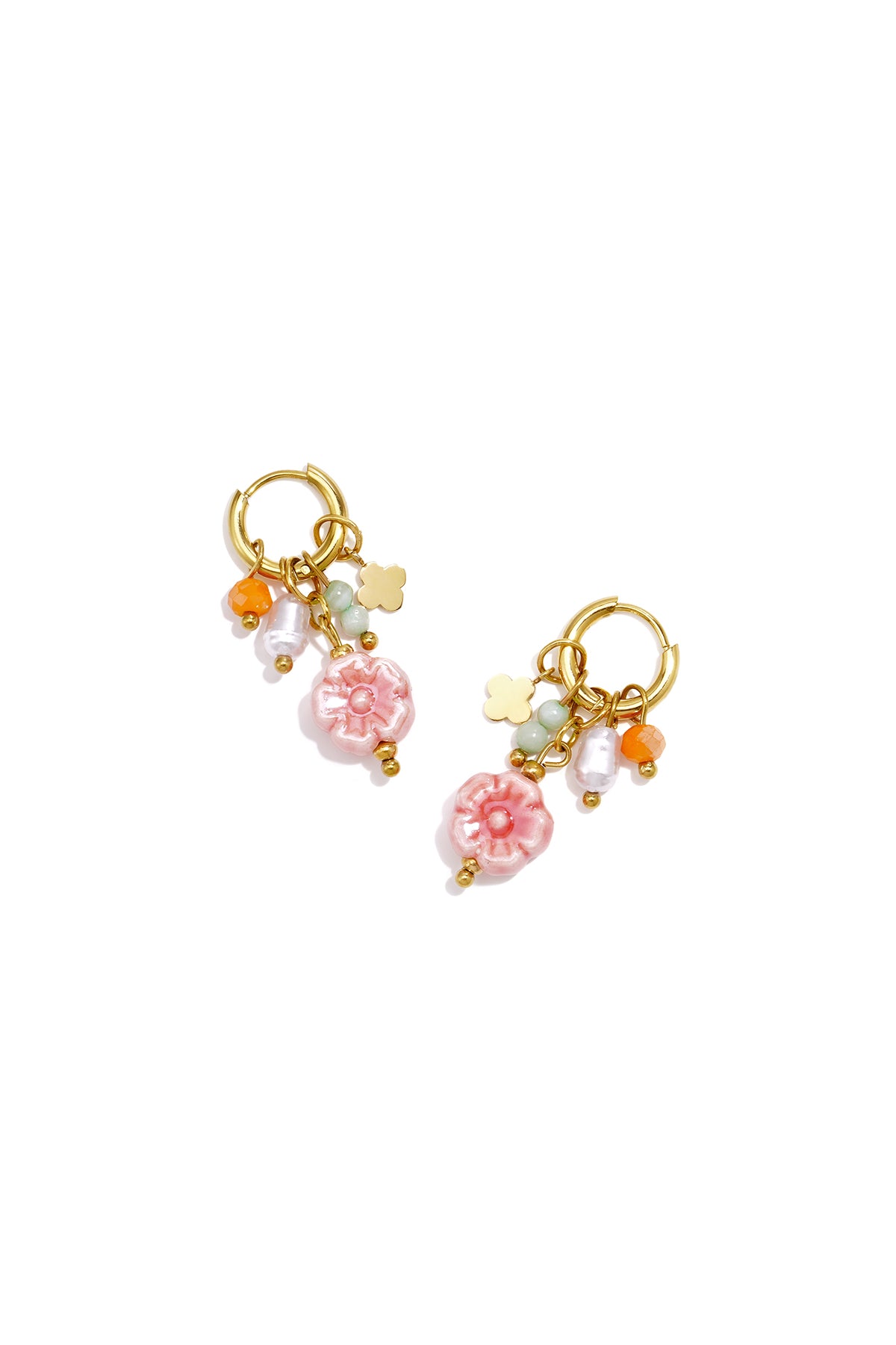 Stainless Steel Beads Earrings Flower Cute Daily Simple Series Women's jewelry