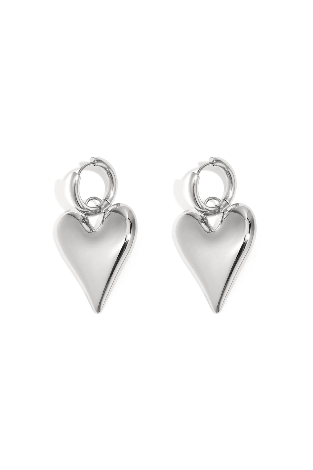 big heart pendant earrings