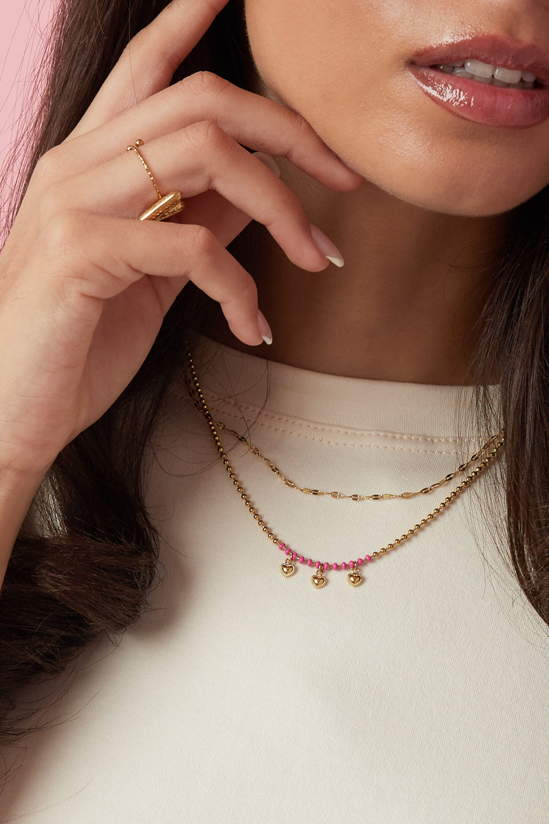 Stainless Steel Layered Necklaces Heart Simple Daily Simple Series Women's jewelry