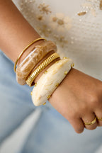 Resin bangle bracelet with studs