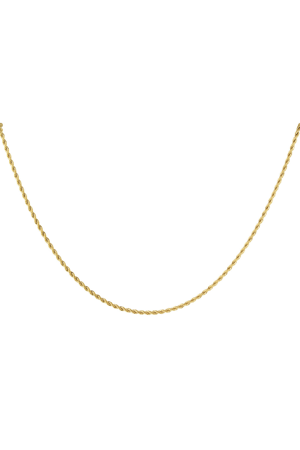 unisex necklace twisted short - Gold color-2.0mm