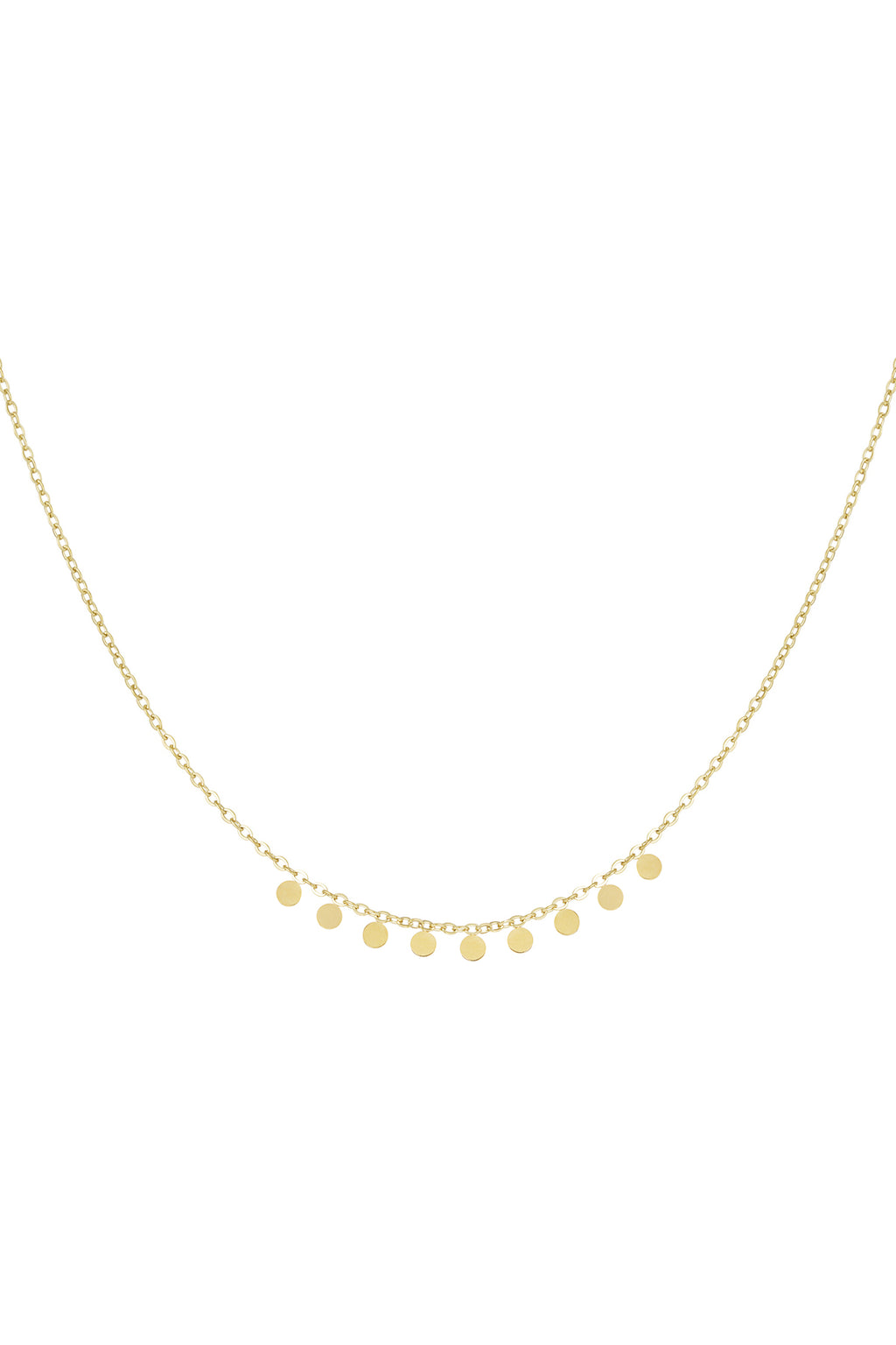 Simple necklace with round pendants - Silver Color color