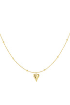 small ball necklace with heart