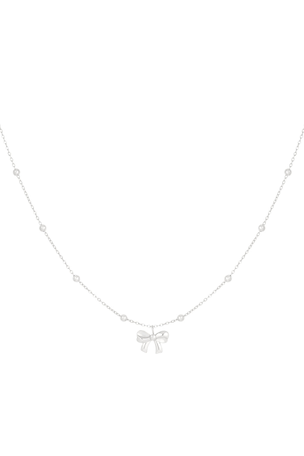 necklace with balls and bow
