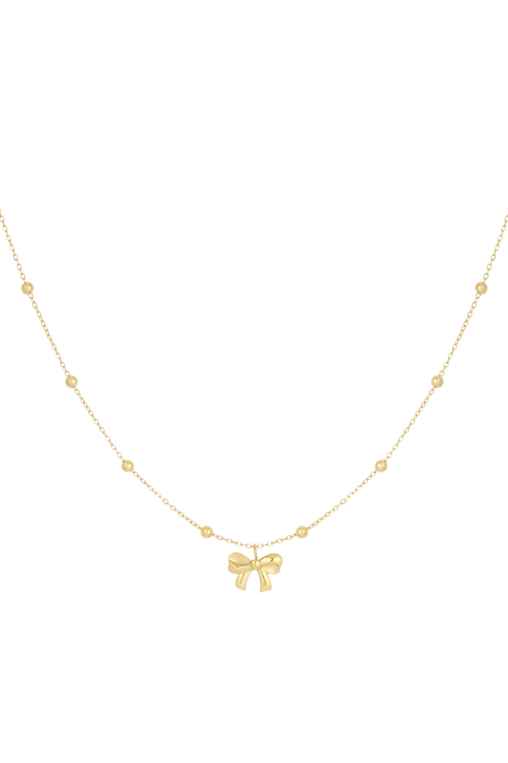 necklace with balls and bow