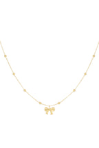 necklace with balls and bow