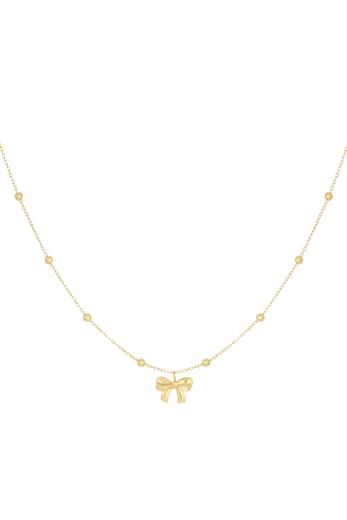 necklace with balls and bow