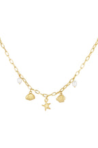 short necklace with beach charms