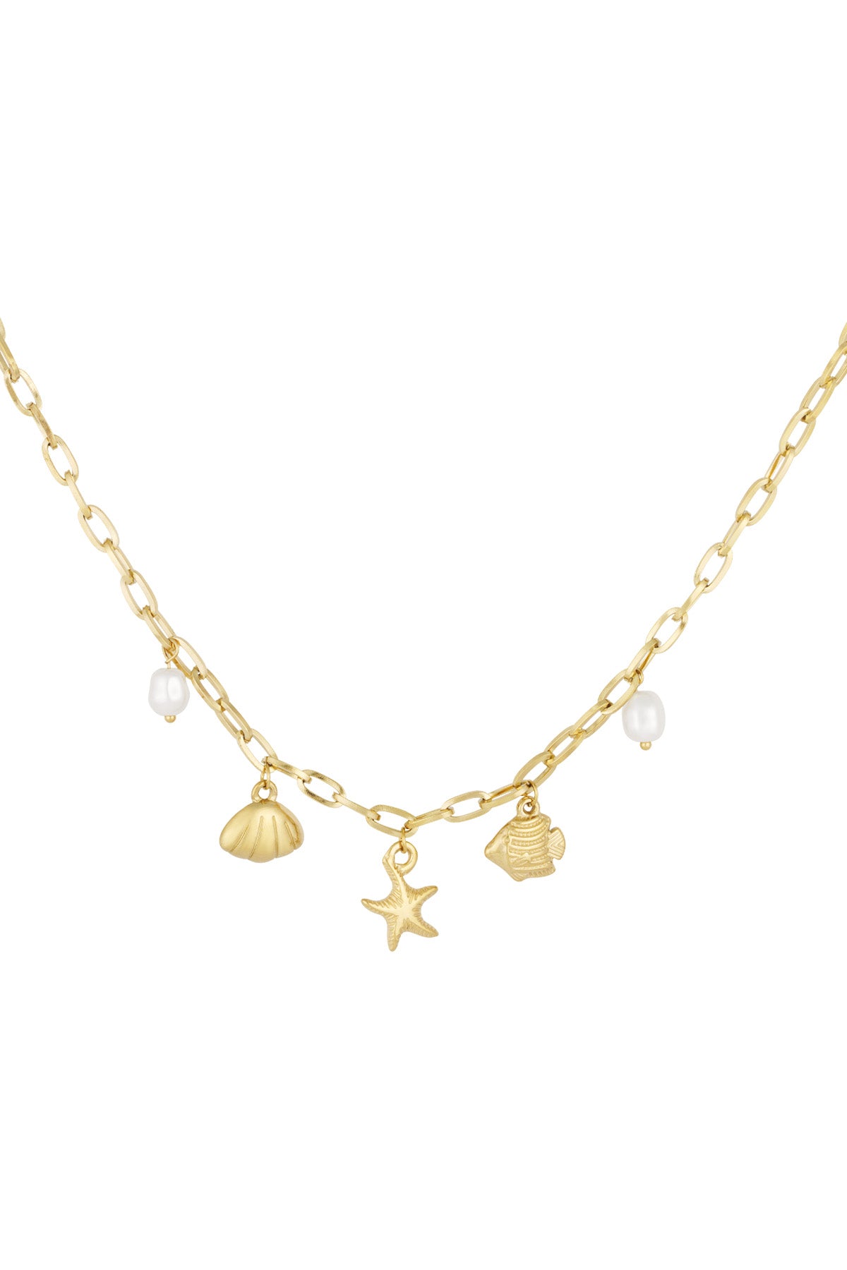 short necklace with beach charms