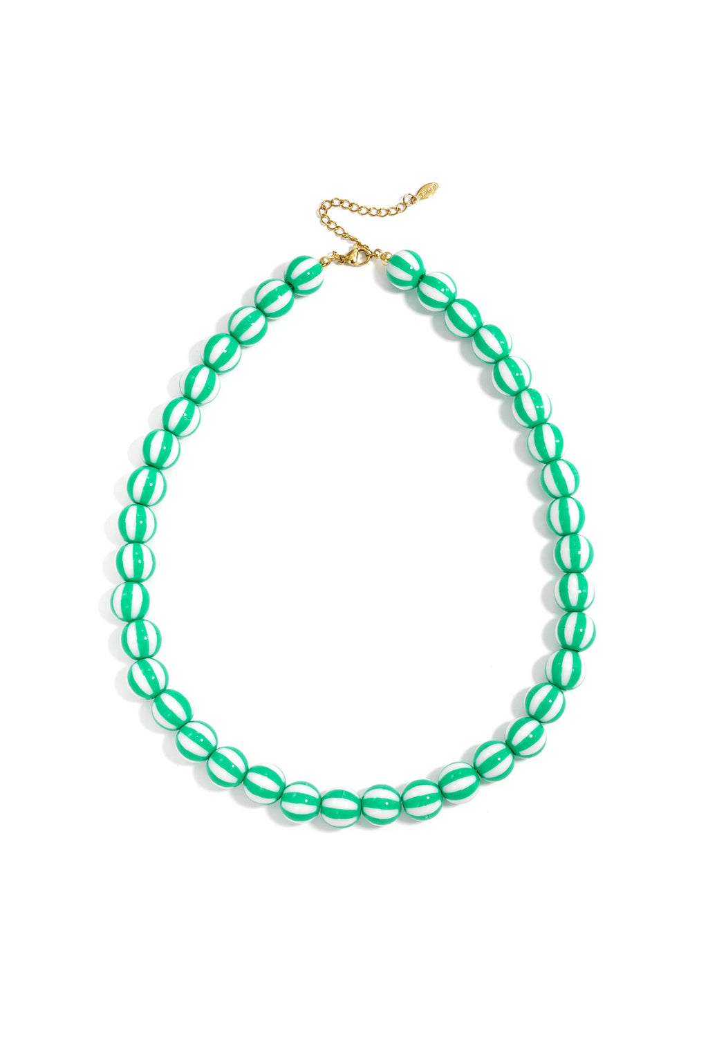 Bead necklace with striped beads