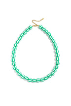 Bead necklace with striped beads