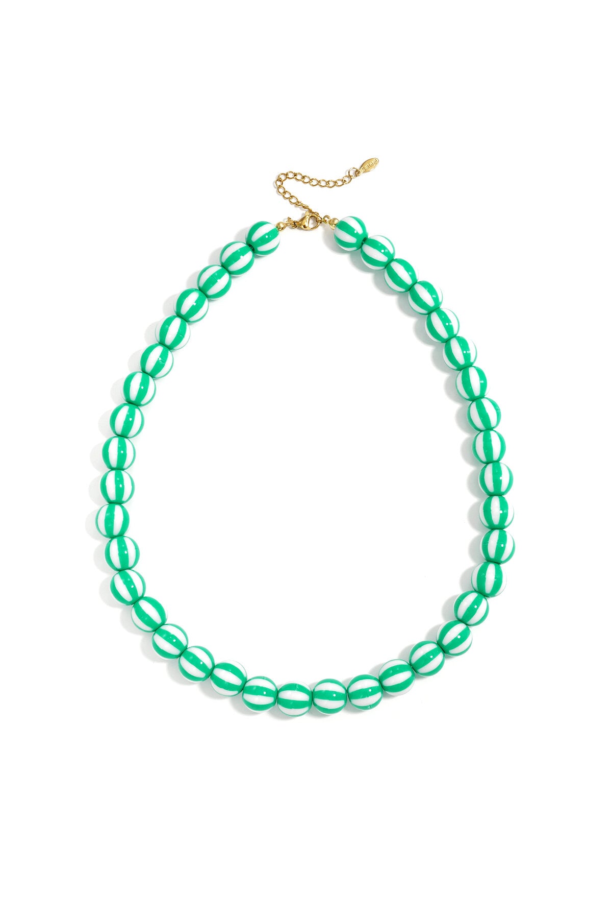 Bead necklace with striped beads