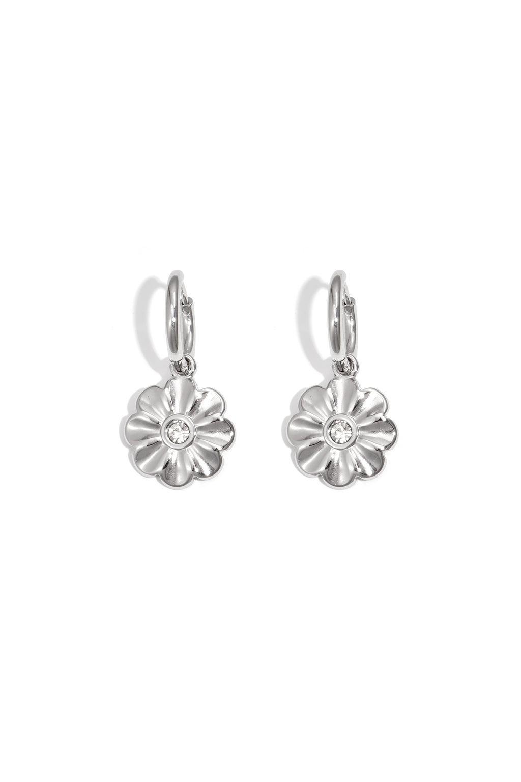 shimmering flower earrings