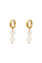 Pearl hearts earrings - #summergirls collection White Gold Color Sea Shells