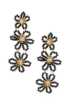 Flower party statement earrings - orange/purple