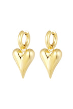 Earrings with heart pendants large - Silver Color color
