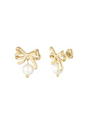 bow earrings with pearl