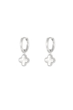 Earrings clover class - Silver Color color