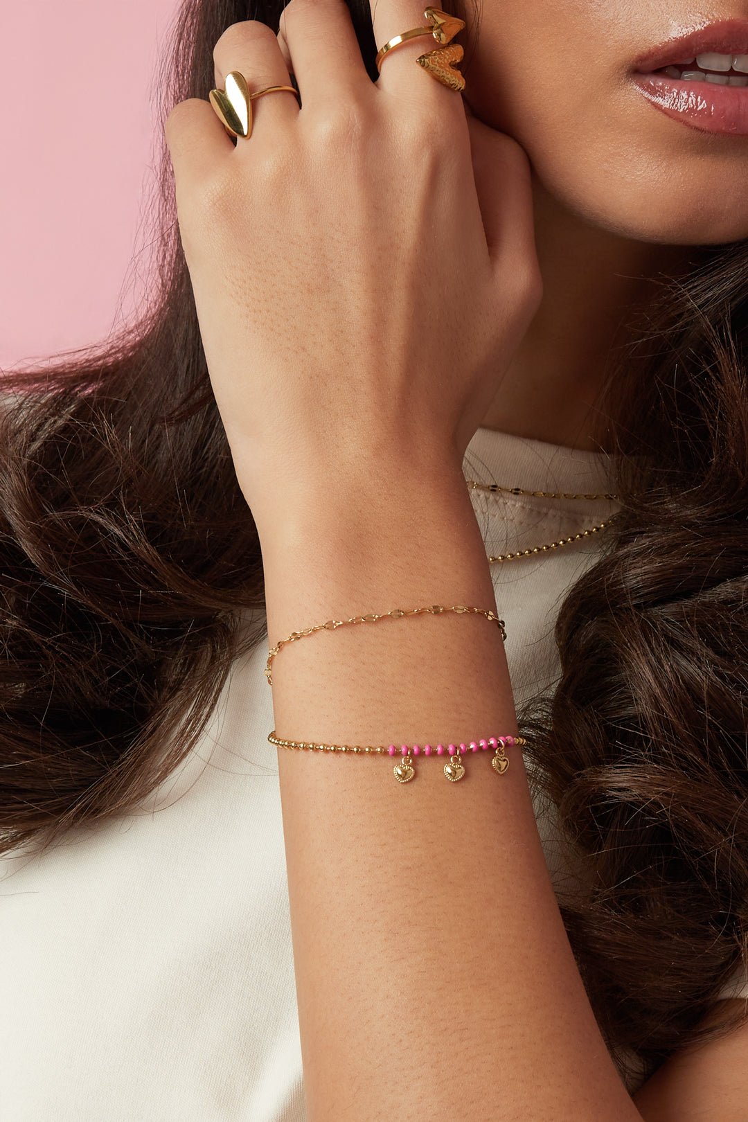 Stainless Steel Charm Bracelets Heart Simple Daily Simple Series Women's jewelry