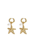 Earrings with starfish and pearl