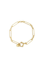 Bracelet with front clasp and varying shapes of links