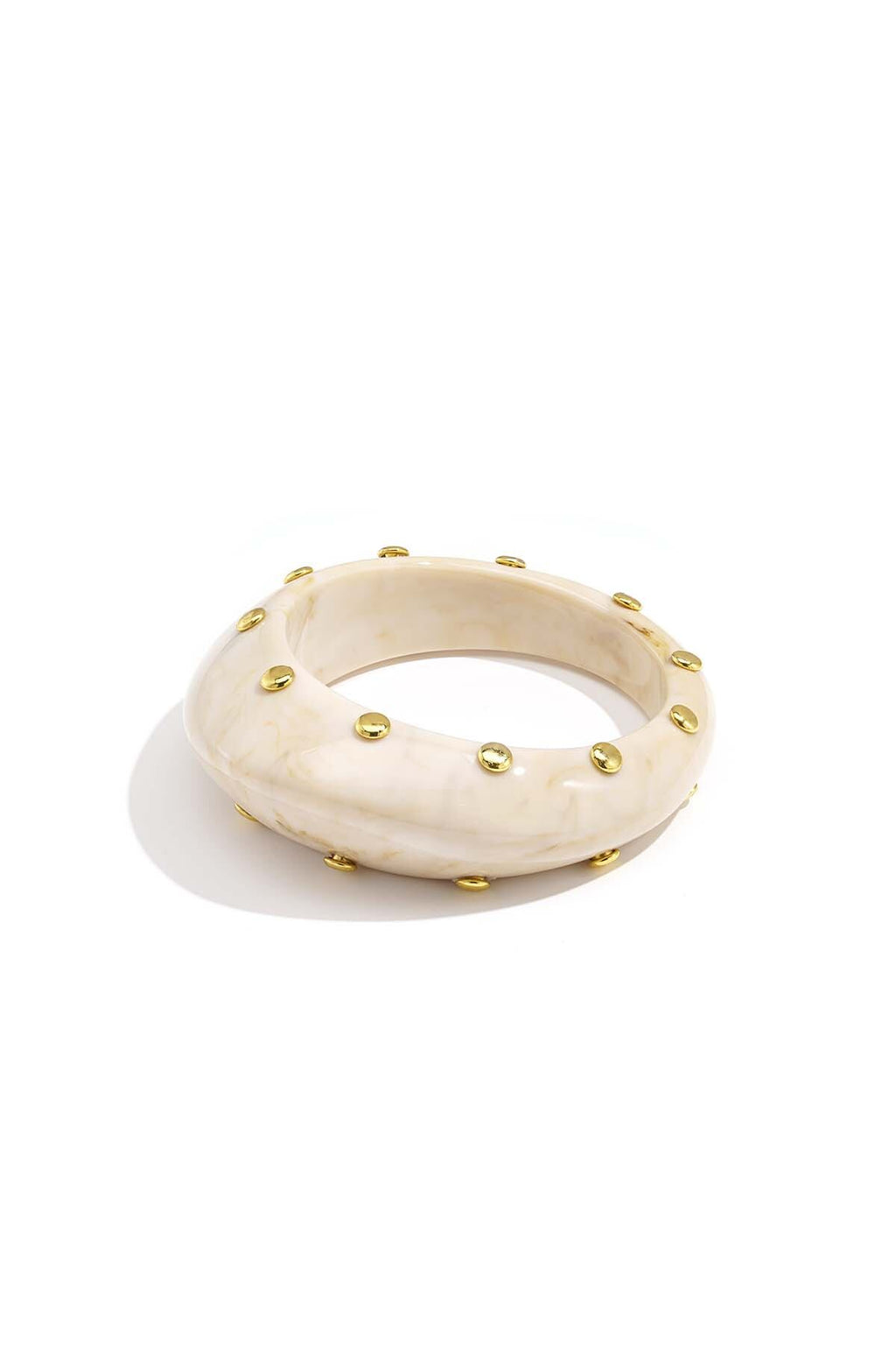 Resin bangle bracelet with studs