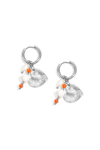 Earrings with beads and heart charm