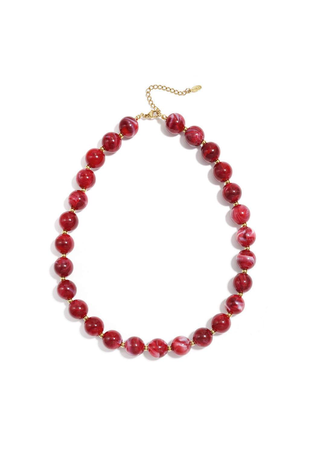 Bead necklace with gold beads in between 13.5mm