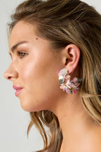 Hoop earrings made of sequins and beads
