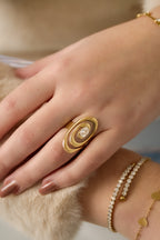 Stainless Steel Gemstone Rings lines Daily Daily Simple Series Women's jewelry