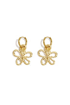 Earrings with rose in flower pendant