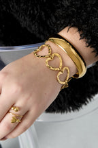 Stainless Steel Chain Bracelets Heart Casual Daily Simple Series Women's jewelry